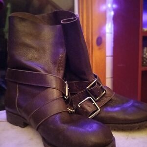 Calvin Klein Women's Brown Leather Ankle Boots